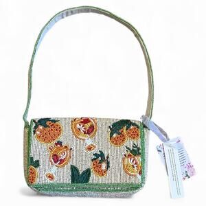 Made In India NWT Aperol Spritz Beaded Shoulder Bag Viral Orange Citrus Resort